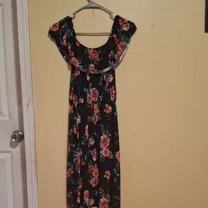 Floral Black Dress